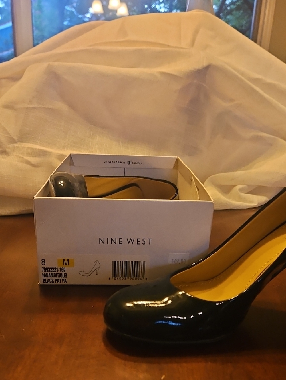 Nine West Black Patent Round-Toe Pumps